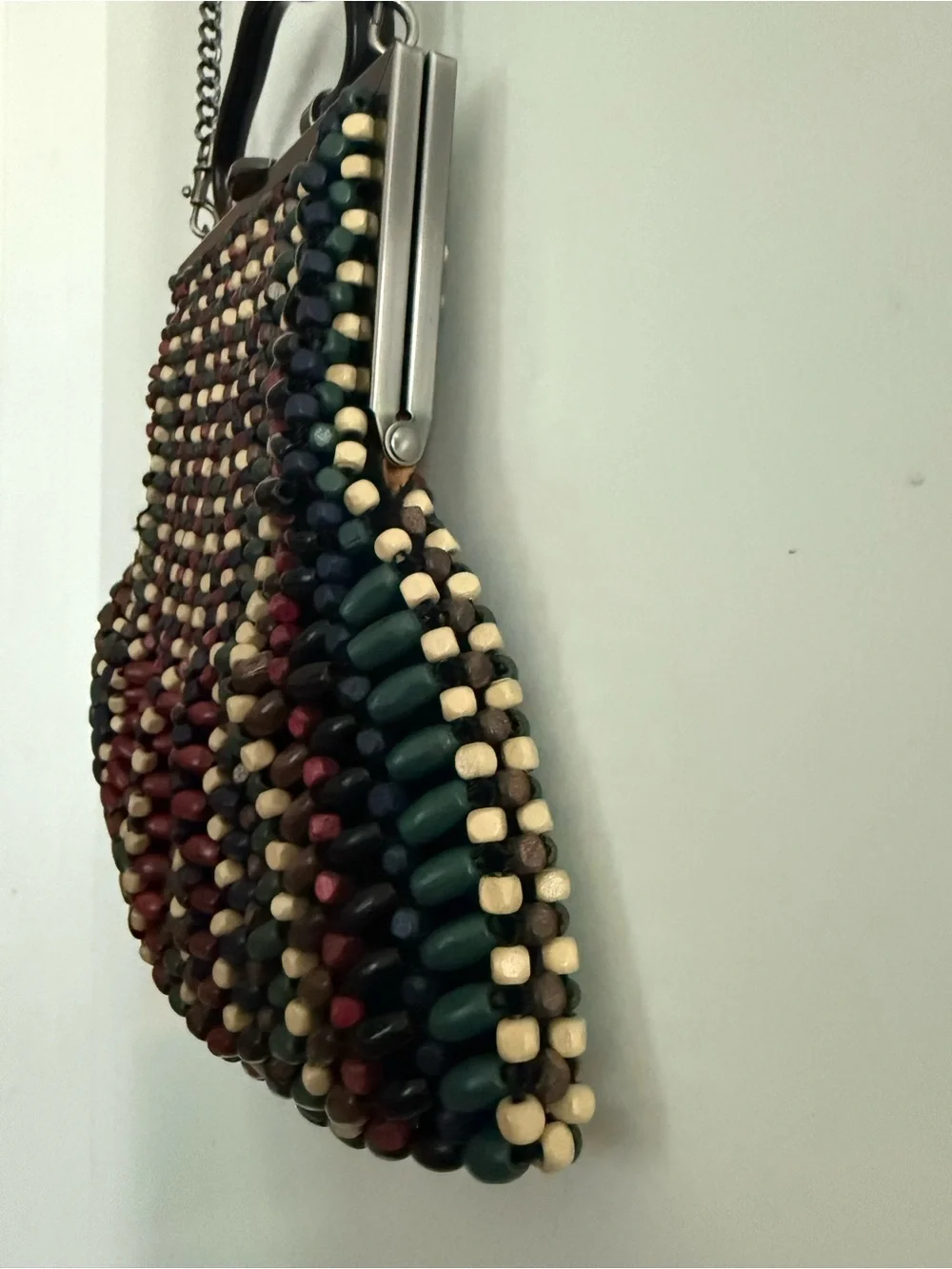 Patricia Nash Almarza Small Forest Bead Wood Clutch/Shoulder Bag
